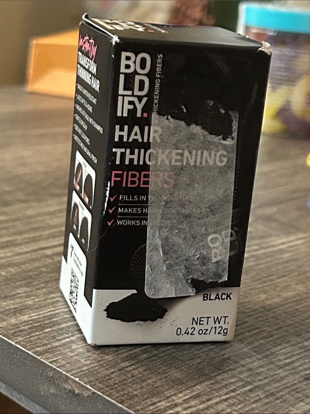 Boldify Hair Thickening Fibers for Women - color is black